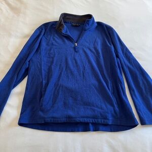 Blue fleece quarter zip sweater